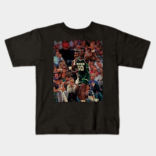 Tito Horford Playing for The Milwaukee Bucks, 1990 Kids T-Shirt